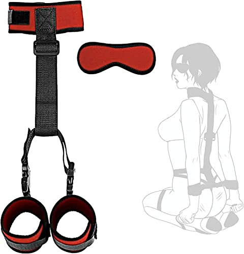 BIAOQINBO BDSM Bondageset Fesseln Sexspielzeug Extrem Sex mit Handschellen und Augenmaske Set Sexspielzeug Fesselnset für Paare Anfänger Sex Toys (Rot)