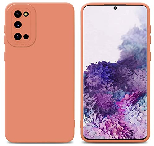 Cadorabo Hülle kompatibel mit Samsung Galaxy S20 Schutzhülle TPU Silikon Case Liquid Design mit Kameraschutz Slim Kratzfest Weiche Gummi mit Rundumschutz Case Hülle für Galaxy S20 in Orange