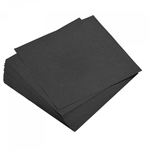 sourcing map Origami Papier Beidseitig Schwarz 5,9x5,9 Viereckig für DIY 50 Blätter
