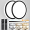 Led Deckenleuchte Flach Deckenlampe Dimmbar mit Fernbedienung[2Stück],3000K~6500K, Ø30cm 24W IP44, H2.7cm Ultra Dünn Rund Lampen Led Deckenleuchte für Wohnzimmer Küche Kinderzimmer Badezimmer-Schwarz