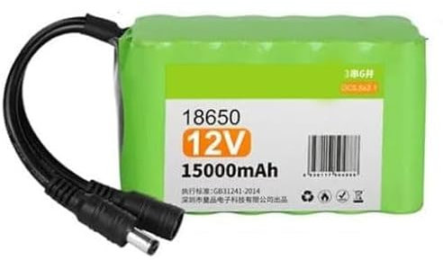 BaYte 18650 Lithium-ion Battery Pack 12V 15000mAh 3S6P Rechargeable Lithium Battery for LED Light Electronic Devices with DC Plug and Charger