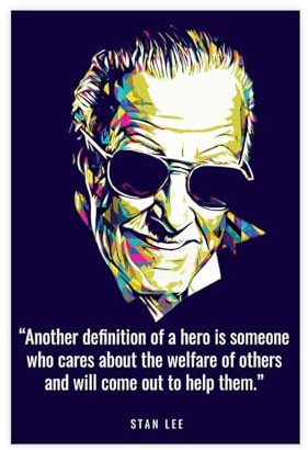 MURABE Stan Lee Zitate 2 Leinwand-Poster, Wandkunst, Dekor, Bild, Gemälde für Wohnzimmer, Schlafzimmer, Dekoration, ungerahmt, 50 x 75 cm