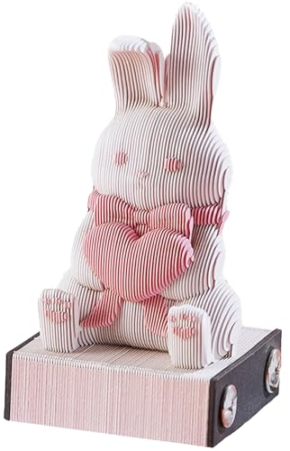 Time Piece Kalender 2024 3d-notizblock Exquisit Elegant Dekorativ 3d-notizblock Büro Wohnzimmer Schreibtisch Notizblock Geschenk 3d-kunst-notizblock Für Kollegen Freunde Hase