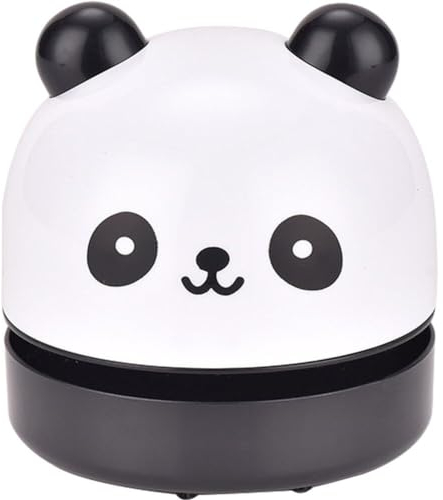Fopytu Mini Desktop Vacuum Cleaner, Portable Desk Vacuum Cleaner Cartoon Panda Desktop Vacuum for Cleaning Eraser Crumbs, Dust, Crumbs
