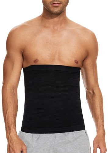 SLIMBELLE Herren Bauchweggürtel Body Shaper Gürtel Bauch Shaper Schwitzgürtel Rückenunterstützung für Fitness Sauna Schlankheitstraining Jogging Yoga Schwarz-02 S