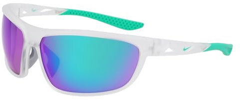 NIKE Brille Größe 68 mm Matte Clear, Grün Mirror, Eye SIZE: 68 BRIDGE: 14 Horizontal MEASUREMENT: 68 Vertical MEASUREMENT: 40 5
