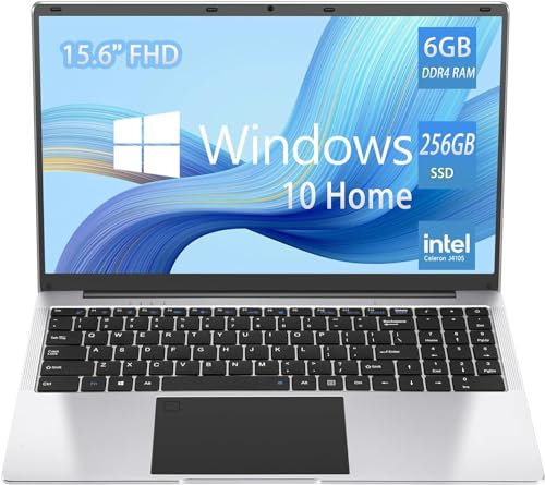 TPSPAD Computer portatile 15.6'' Full HD IPS, PC portatile (J4105 Quad-Core, RAM 4 GB, 256 GB M.2 SATA SSD, Windows 10 Home) - Tastiera QWERTY