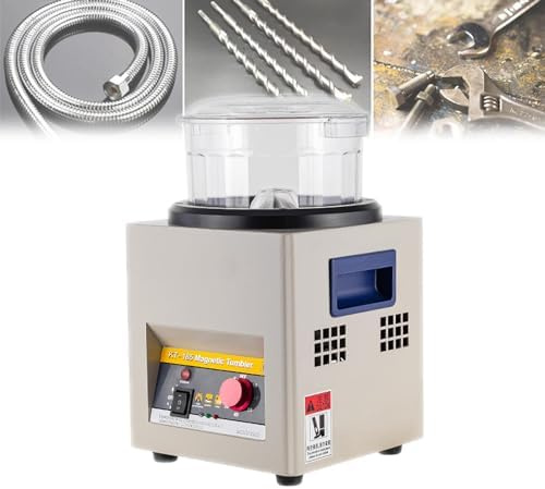 Magnetische Poliermaschine, 2000 U/min Reversible Tumbler-Schleifmaschine, 600 g Kapazität Edelstahl-Zubehör-Poliermaschine für Schmuck, Metallteile, Hartplastik