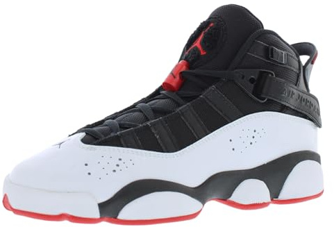 Jordan Jordan 6 Ringe Jungen Schuhe, Weiß/Schwarz/Rot, 4.5 Big Kid