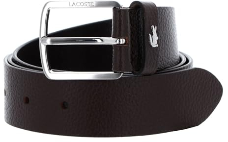 Lacoste Elegance Grained Leather Belt W120 Marron