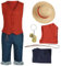 Maryparty Luffy Adult Cosplay Costume - Luffy Fancy Dress for Halloween (XL)