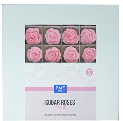 PME 4mm Roses en Sucre pour la décoration de gâteaux, 36 pièces (Rose)