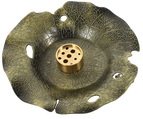 IMIKEYA 1 Juego Quemador De Incienso Soporte para Varitas De Incienso De Loto Decoración De La Vendimia Plato De Incienso Retro Bandeja para Quemar Incienso Adorno Porta Incienso Aleación