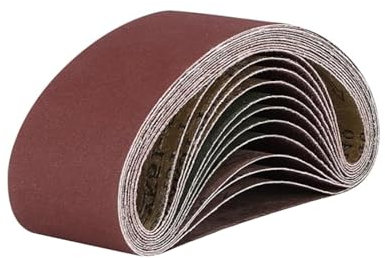 Yuqilin Nastri Abrasivi 75 x 457 mm,20 Pezzi 4 x Grane 40/60/80/120/180/240/320/400 Carta Abrasiva per Levigatrice a Nastro,per Levigare,Limare,Affilare e Rimuovere Metallo Legno