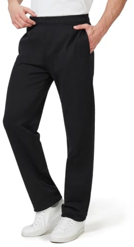 Zylioo Pantalon de Sport Homme Grande Taille, Jambe Longue Non Côtelée, Jogging Droit Extra Long avec Poches