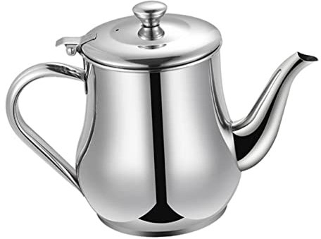 CRILSTYLEO Oliera in Acciaio Inox Porta Olio Di Grande Capacità Tanica Di Olio Con Filtro Contenitore Per La Conservazione Dell'olio D'oliva Oliera D'oliva Silver Acciaio Inossidabile