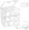 Lifewit 3 Pack(48Pcs) Bead Organiser Storage Box with Anti-Tipping Divided Base, Plastic Small Craft Organiser, for Bracelet Jewelry Making Kits, Diamond, Nails, Clear