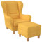Supellex Sofia Ohrensessel mit Hocker | Design Vienna Gelb