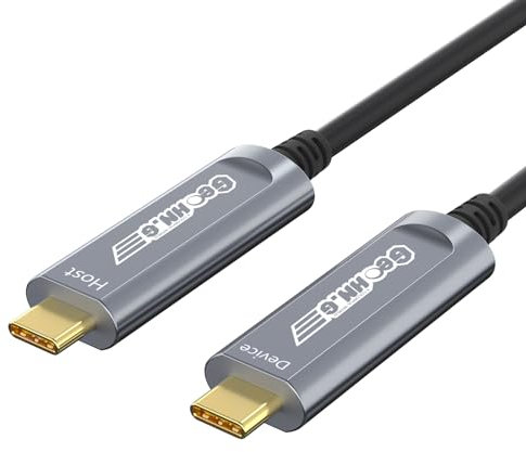 GeoHN.G Glasfaser USB C auf USB C Kabel 20M, USB 3.2 10Gbps High-Speed Lange Distanzen AOC USB Kabel für VR-Headsets, Quest2, Webcam, Kamera, Mini-PC und Mehr