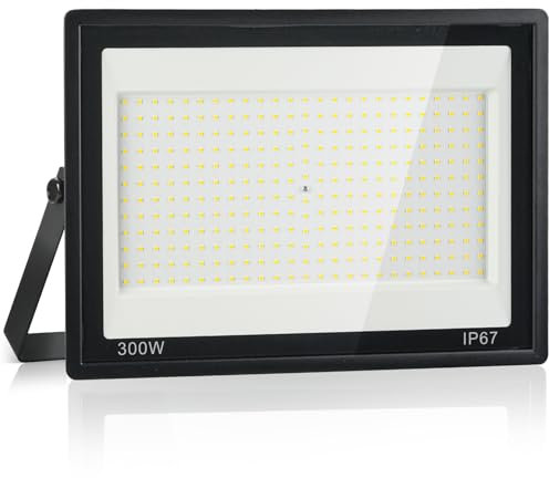 LED Strahler Außen 300W,IP67 Wasserdicht LED Fluter,300 LEDs,30000LM Superhell Außenstrahler,Led Scheiwerfer,7000K Kaltweiß Flutlicht Außenstrahler für den Garten,Hof,Garage,Auffahrt,Werkstatt,Flur