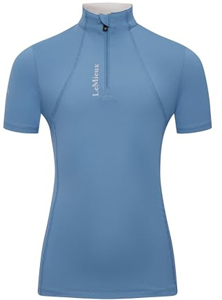 LeMieux Young Rider Classique Short Sleeve Base Layer - Childrens Equestrian Horse Riding Top - Ice Blue - 7-8years