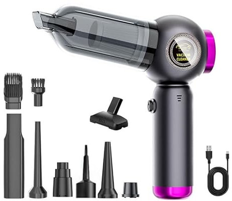 DEUKNICE Handheld Vacuum Cordless, 16000Pa Powerful Car Vacuum Cleaner, Lightweight Vacuum Mini Air Duster (Purple)