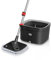 Spin Mop Bucket Set with Spin 360 Wringer and 4 Microfiber Mop Pad Head Telescopic Easy Press Handle with Spin Dry Cleaning Caddy Set-Microfiber Home Cleaning Clean Floor