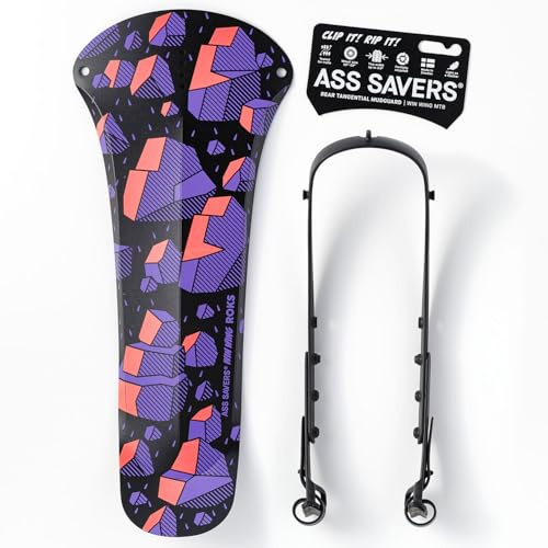Ass Savers Win Wing MTB – Roks, Hinterradschutzblech für Mountainbikes (66 cm bis 73,7 cm) mit schwarzem Querlenker, Reifenbreiten bis zu 76 mm, ultraleicht, zum Anklippen, einfache Installation und