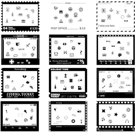 12pcs Wide Film Border Stickers Compatible with FujiFilm Instax Wide EVO/400/300/210/200 Instant Camera