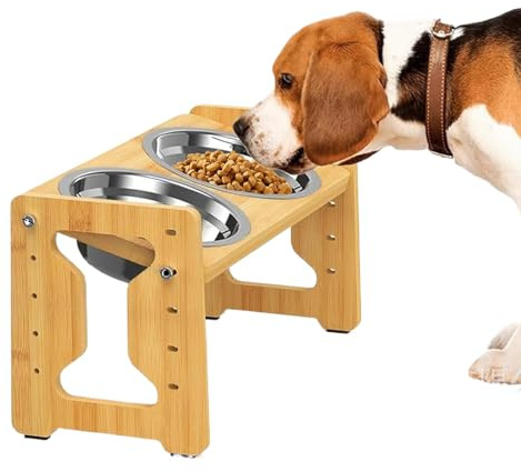 Quorvex Gamelles surélevées pour chien | Station d'alimentation surélevée réglable | Mangeoire ergonomique réglable inclinée avec base antidérapante pour chiot, eau, nourriture et animal domestique