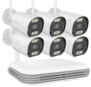 H.265 3/5MP Kamera-Kit Drahtloses CCTV-System WLAN-Kamera-Kit Sicherheits-Audio AI-Gesichtserkennung IP 8CH NVR-Videoüberwachung Bewegungserkennung(None,8CH NVR 6 Cams 5MP)