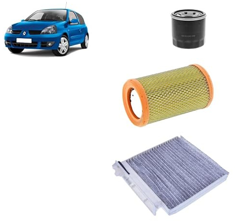 Kit tagliando 3 filtri compatibile con Renault clio ii 1.2 LPG Benzina/gasauto (gpl) 1998-2009