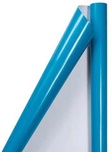JAM Paper Geschenkpapier – glänzendes Geschenkpapier – 76,2 cm x 3 m – Hellblau – Rolle einzeln verkauft