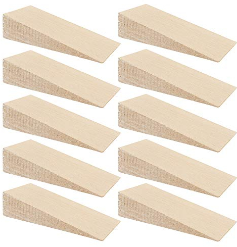 haggiy Hartholzkeil – Holzkeil Set – Unterlegkeile aus Buche Natur – Türstopper – Ideal für Möbel, Montage, DIY - (LxBxH) 100x40x25 mm – 50 Stk