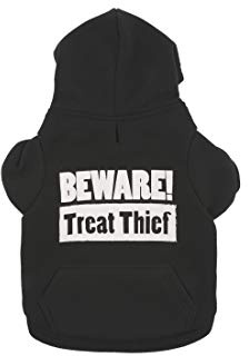Ancol Treat Dog Hoodie Cosy Insulated Hooded Jumper with Treat Thief Design for Stylish Warmth - 50cm Length 52-68cm Girth/Large