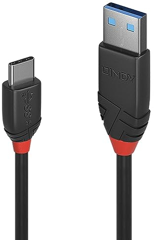 Lindy 36915 - Cable USB (0,5 m, USB A, USB C, 3.1 (3.1 Gen 1), 10000 Mbit/s, Negro)