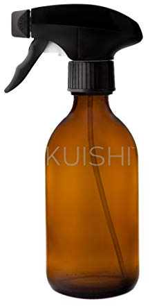 Kuishi - Pulverizador de vidrio marrón ámbar con gatillo Botella reutilizable sin BPA Decoración multiusos para el hogar y la oficina - 300 ml