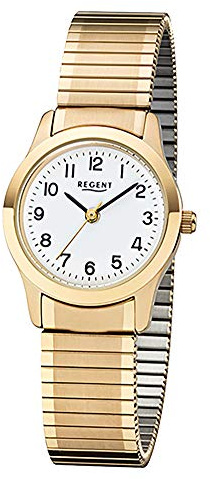 Regent Damen Analog Quarz Uhr mit Edelstahl Armband 12300087