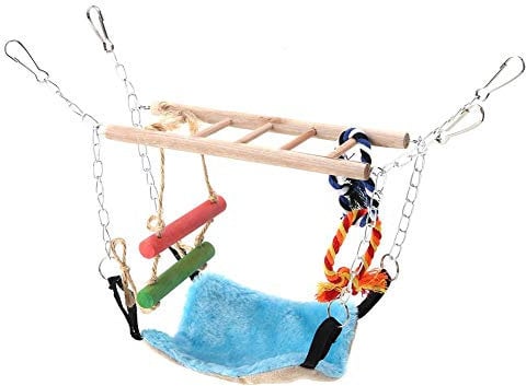 Hamster Swing Small Animal Suspension Bridge Squirrel Hanging Bed Hammock Stair Ladder Toy for Gerbil Rat Mouse Bird Parrots