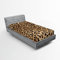 ABAKUHAUS Leopard-Druck Spannbetttuch, Wildtierhaut, Soft Dekorativer Stoff Bettwäsche Rund-um Elastischer Gummizug, 90 cm x 200 cm, Pale Braun Schwarz