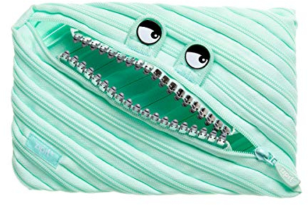 ZIPIT Grillz Jungs Jumbo schlamppermäppchen für Jungen | federtasche für bis zu 60 Stifte | Maschinenwaschbar | hergestellt aus einem einzelnen Langen Reißverschluss! (Mint)