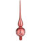 com-four® Weihnachtsbaumspitze mit Muster - Christbaumspitze aus echtem Glas für Weihnachten - Tannenbaumspitze für den Christbaum (28cm - edle Rose matt mit Muster)