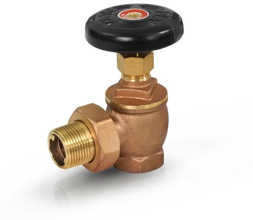 Midline Valve 6I342 Steam Radiator Valve; Air Vent Temperature Control; 1 in. FIP x Male Union; Brass