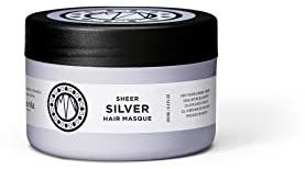 Maria Nila Sheer Silver, Mascarilla Capilar 250 ml, neutraliza los tonos dorados, los pigmentos violetas aportan un tono frío, 100% vegano y libre de sulfatos/parabenos