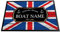 Personalised Boat mat - Union Jack Flag printed Sailing boat, narrowboat, Canal barge, Door mat 60 x 40cm, non slip base mat