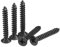sourcing map M3.5 x 25mm Wood Screws Phillips Flat Head Carbon Steel Self Tapping Screws Black 200pcs