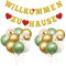 Willkommen Zuhause Deko, Girlande Willkommen Zuhause Banner, Welcome Home Baby Ballon Deko mit 5M Wimpel Banner, Herzlich Willkommen Schild Eburt Deko Willkommen Zurück für Zuhause, Party
