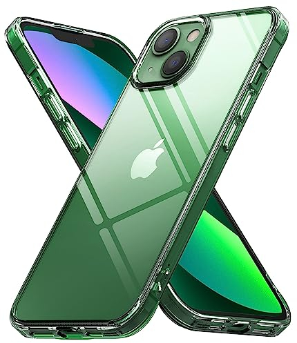 Ringke Fusion Compatible with iPhone 13 Case, Anti-Scratch Minimal Yellowing Clear Hard Back Shockproof Bumper Cover for iPhone 6.1-Inch (2021) - Transparent