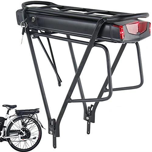 (2-7 Days Delivery) Ebike Battery 36V 13AH Rear Rack Battery with Taillight, Fat Tire Mountain Bicycle Lithium lon Batteries Pack with Luggage Hanger and Charger for 250W 350W 500W Motor