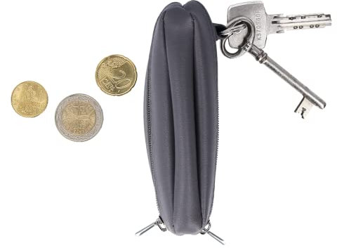 Color Pop Porte-Monnaie/Porte-clés – PU – 2 Compartiments : 1 pour la Monnaie et 1 pour Les clés – 11 x 5 cm (Gris)